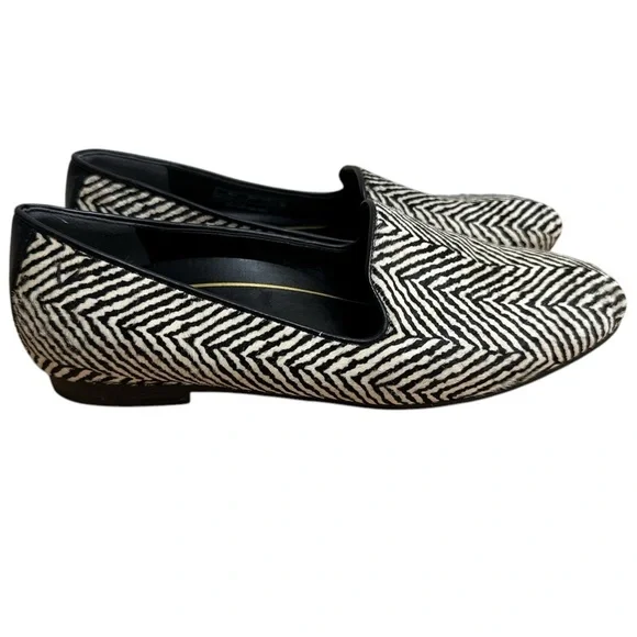 Vionic herringbone faux calf fur black & cream loafer, shoe size 9 - Picture 3 of 10